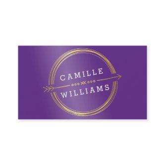 MODERN ARROW gold foil rustic hand drawn purple