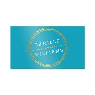MODERN ARROW gold foil rustic hand drawn turquoise