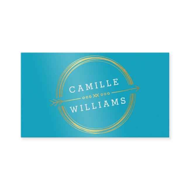 MODERN ARROW gold foil rustic hand drawn turquoise