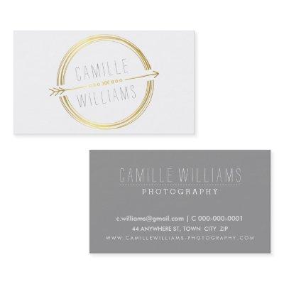 MODERN ARROW LOGO gold foil rustic hand drawn