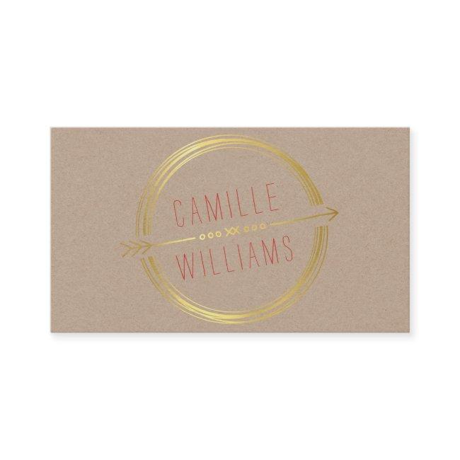 MODERN ARROW LOGO gold foil rustic hand drawn
