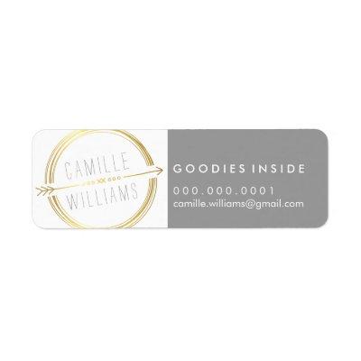 MODERN ARROW LOGO gold foil rustic hand drawn Label