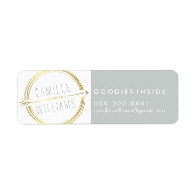 MODERN ARROW LOGO gold foil rustic hand drawn Label