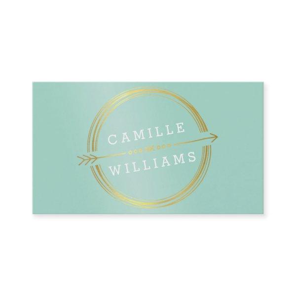 MODERN ARROW LOGO gold foil rustic hand drawn mint