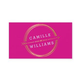 MODERN ARROW LOGO gold foil rustic hand drawn pink