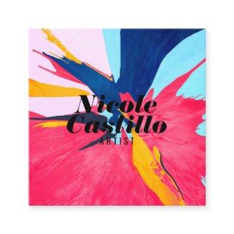 Modern artist pink abstract art paint minimalist square