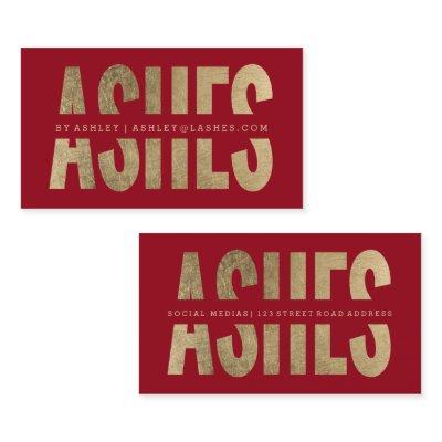 Modern ashes cut out faux gold typography red