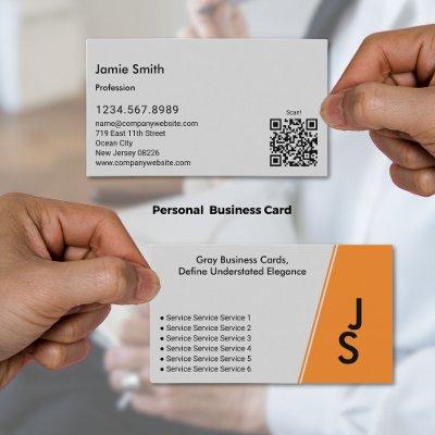 Modern Asymmetric Initials Gray & Black Personal