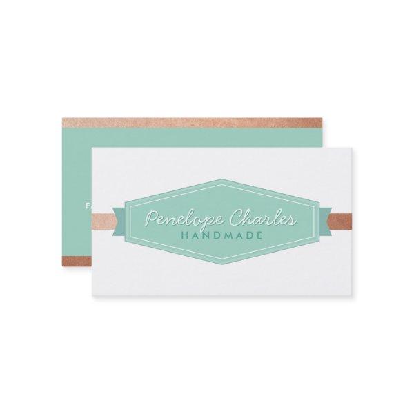 MODERN BADGE LOGO vintage monogram mint rose gold
