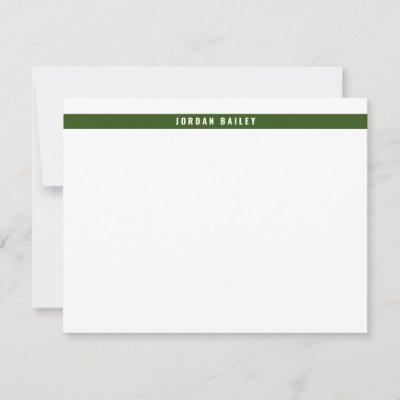 Modern Band Professional Technical Dark Green Note Card