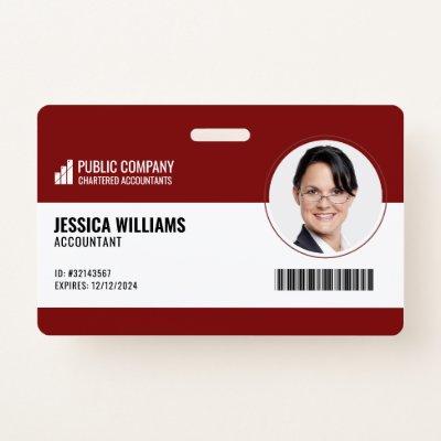 Modern Barcode Staff Employee ID Badge