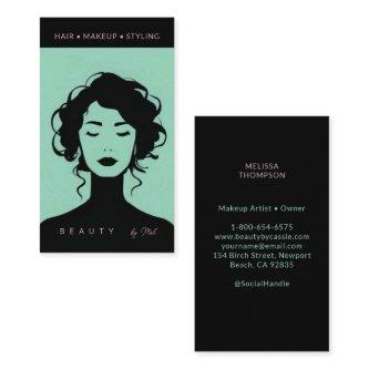 Modern Beauty Makeup Hair Nails Mint & Pink Black