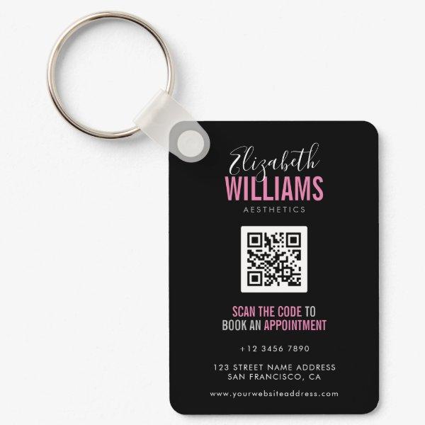 Modern Beauty Salon QR Code Loyalty  Keychain