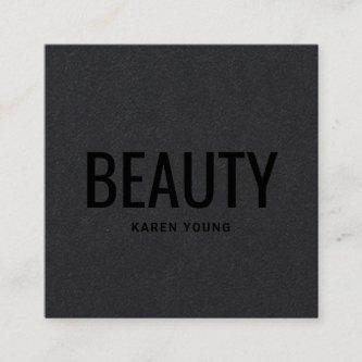 Modern beauty salon trendy black kraft chic makeup square