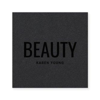 Modern beauty salon trendy black kraft chic makeup square