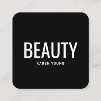 Modern beauty salon trendy plain black chic makeup square