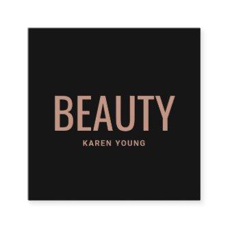 Modern beauty salon trendy rose gold chic makeup square
