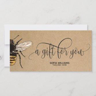 Modern Bee Honeybee Honey Gift Card