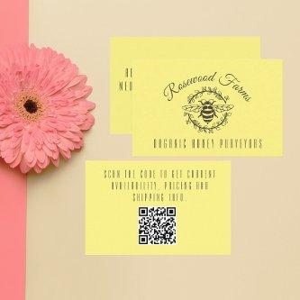 Modern Bee Wreath with QR Code