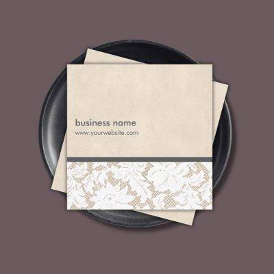 Modern Beige White Lace Pattern Interior Designer Square