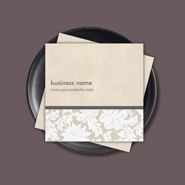 Modern Beige White Lace Pattern Interior Designer Square