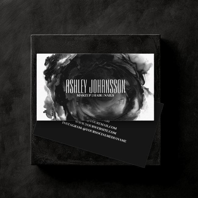 Modern Black Abstract Brush Stroke Artistic Trendy