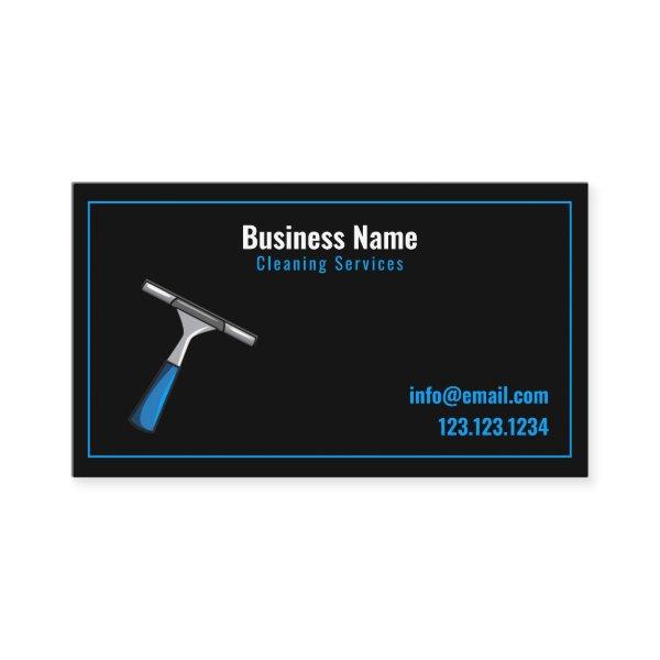 Modern Black and Blue Squeegee Window Cleaning
