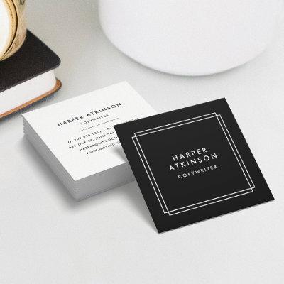 Modern Black and White Bordered Square