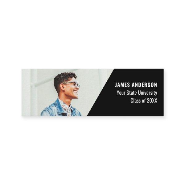 Modern black and white class of graduation photo c calling card