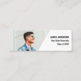 Modern black and white class of graduation photo c calling card