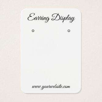Modern black and white custom earring display card