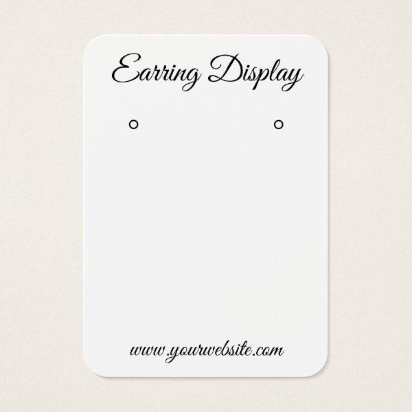 Modern black and white custom earring display card