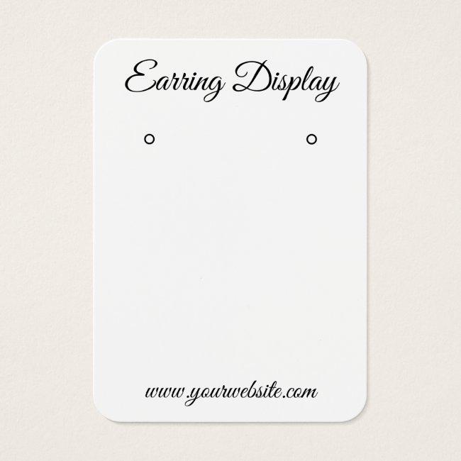 Modern black and white custom earring display card