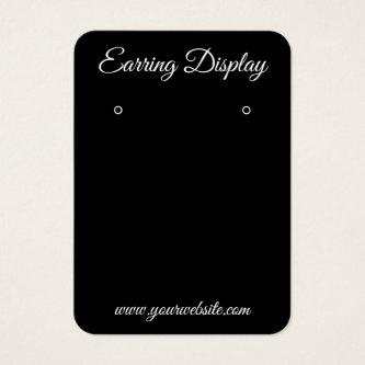 Modern black and white custom earring holder card
