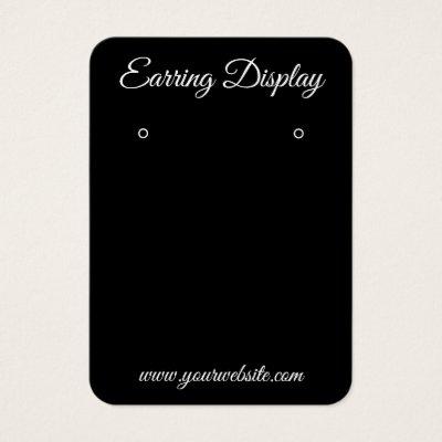 Modern black and white custom earring holder card