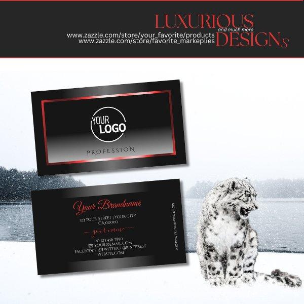Modern Black and White Gradient Red Frame Add Logo