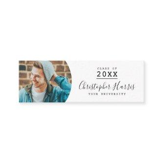 Modern black and white graduation photo class of c calling card