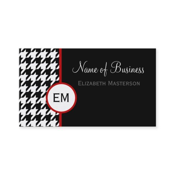 Modern Black and White Houndstooth Monogram