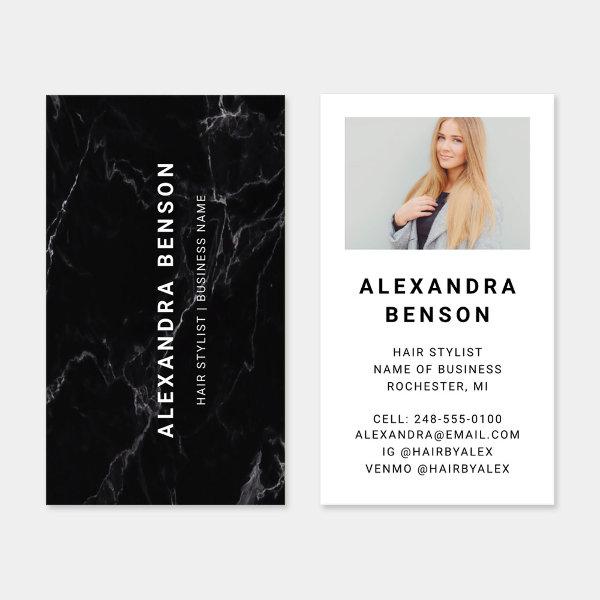 Modern Black and White Marble Photo