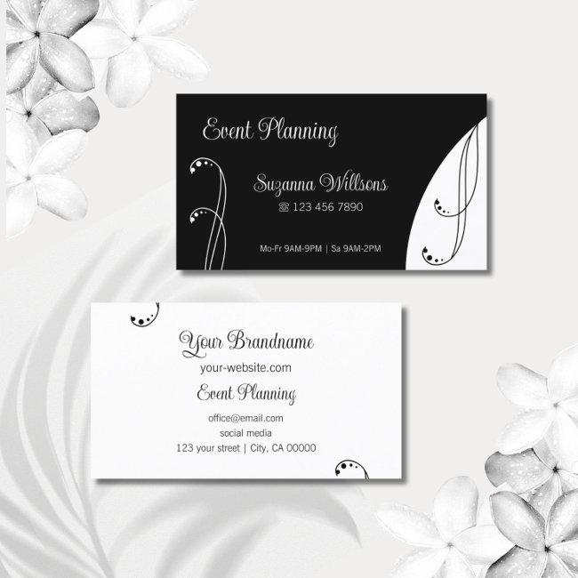 Modern Black and White Ornamental Squiggled Ornate