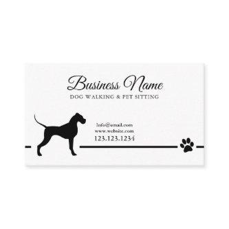 Modern Black and White Pet Silhouette Dog Walking