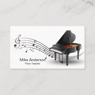 Modern Black and White Piano Teacher