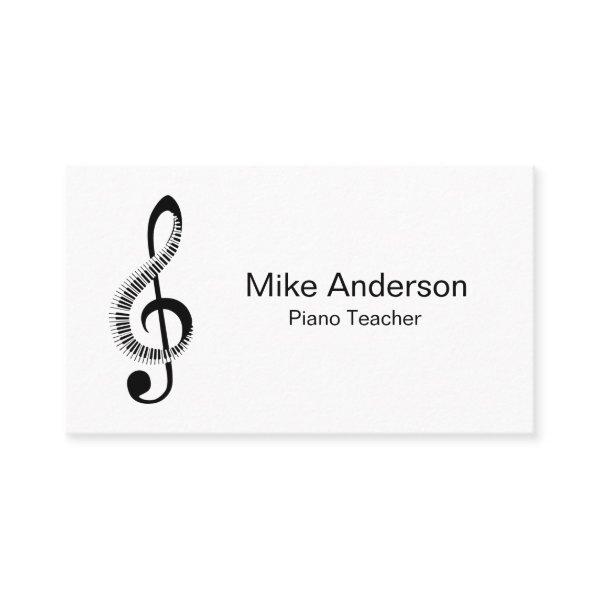 Modern Black and White Piano Teacher