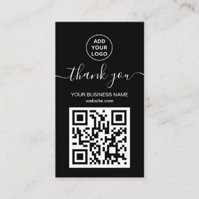 Modern Black And White QR code Order thank you