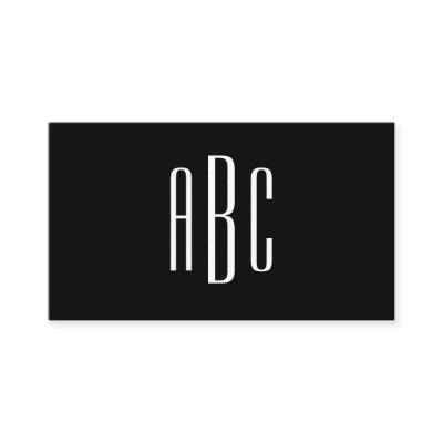 Modern Black and White Simple 3 Letter Monogram