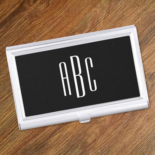 Modern Black and White Simple 3 Letter Monogram  Case