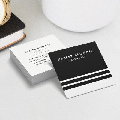 Modern Black and White Stripe Square