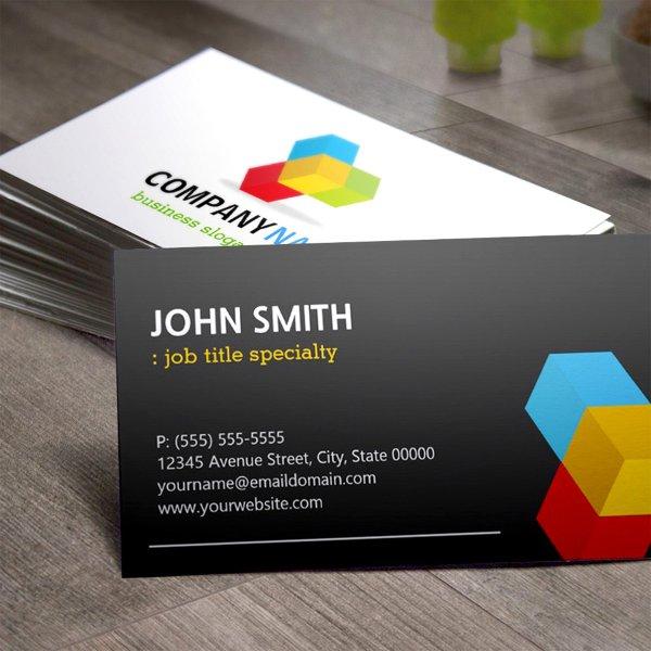 Modern Black and White with Colorful 3D Cube Logo