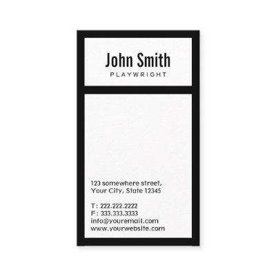 Modern Black Border Playwright