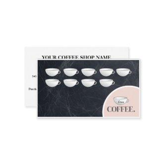 Modern Black Chalkboard Coffee Cups Loyalty Card